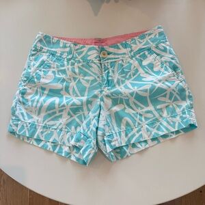 Lilly Pulitzer Turquoise and White Women Shorts